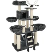 TecTake tiragraffi Gismo 195 cm con scala, 4 palline e protezione antiribaltamento
