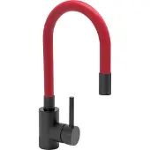 TRIZERATOP Rubinetto da cucina flessibile BLACK, rosso, rubinetto acqua, rubinetto lavello