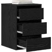 vidaXL Mobiletto con cassetti, 3 cassetti, nero, effetto legno di quercia