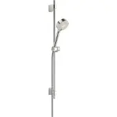 Hansa HANSABASICJET Set de douche mural, longueur 764 mm, technique anti-calcaire, débit éco, 3 jets, diamètre, 44780233, 44780233
