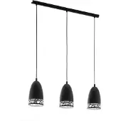 Eglo Lampada a sospensione Savignano 3 luci nero, bianco