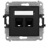 Karlik ICON, scatola di rete doppia Cat 5e, 2xRJ45, nera