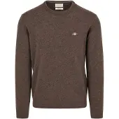 Gant Maglione girocollo in lana d’agnello marrone Marrone taglia