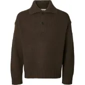Selected Camicia Polo In Maglia Uomini Marrone L
