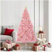 vidaXL Albero di Natale artificiale preilluminato rosa 180 cm PVC