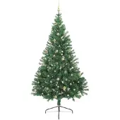 vidaXL Albero di Natale artificiale preilluminato verde 240 cm PVC