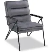 Merkloos Poltrona relax grigia con poggiapiedi, ergonomica