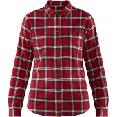 Fjällräven - Camicia spessa in cotone biologico - Övik Flannel Shirt W Deep Red per Donne in Cotone - Taglia XS - rosso