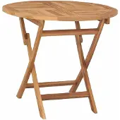 Syfax Tavolo da Giardino Pieghevole Naturale Ø 90 x 75 cm