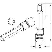Ks Tools 1/2" CHROMEplus bit esagono incassato, lungo, 4 mm
