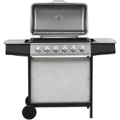 vidaXL Barbecue a gas a 6 fiamme in acciaio inox argento