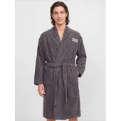 Jack & Jones Accappatoio lungo 'JACSOLID' grigio scuro / bianco