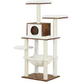 Dripio Albero per gatti, altezza 138 cm, con sisal, cuccia e amaca