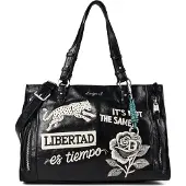Desigual , Borsa media, Donna, Poliuretano, Nero, U