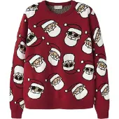 Name it Pullover 'NKMRico' nudo / rosso / nero / bianco