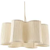 LINDBY Lampada a sospensione Lorna, beige, lino, Ø 60 cm