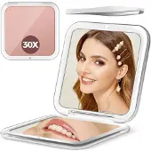 Merkloos Specchio da trucco pieghevole con ingrandimento 30x
