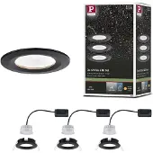 Paulmann Nova Coin, set da 3, rotonda, dimmerabile a 3 livelli, fissa, nera