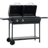 vidaXL Barbecue a gas e a carbonella con 2 bruciatori