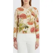 Carolina Herrera Cardigan in cotone e seta floreale