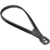 Leica 19694 Cinturino da polso, Leather, Braided, Nero