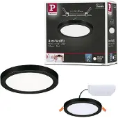 Paulmann Pannello LED Areo rotondo nero 4000K Ø11,8cm