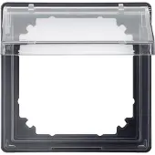 Merten Anello intermedio con coperchio ribaltabile trasparente, antracite, AQUADESIGN