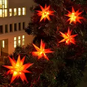 Sterntaler Ghirlanda luminosa LED con 9 stelle per esterni, rossa