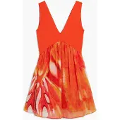 Desigual , Abito corto con stampa etnica, Arancione, L