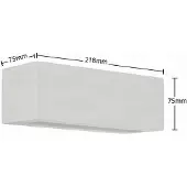 LINDBY Applique Tjada, 22 cm, bianco, gesso, G9, verniciabile