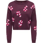 ONLY Pullover 'Xmas Jollie' lilla / lilla scuro