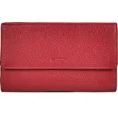 Esquire Primavera Portafoglio Protezione RFID Vera Pelle 18 cm rosso