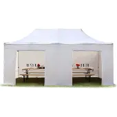 TOOLPORT 3x6m gazebo pieghevole con laterali, PREMIUM acciaio, bianco