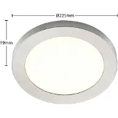 PRIOS Plafoniera LED Aureka, Ø 23 cm, argento, metallo