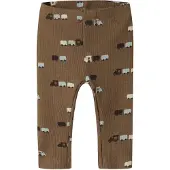 Name it Leggings 'NBMROTRAIN JOHN' écru / marrone / marrone scuro / grigio chiaro