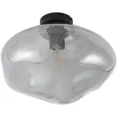 LINDBY Plafoniera Lelia, grigio fumo, vetro, Ø 35 cm