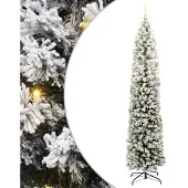 vidaXL Albero di Natale artificiale, verde e bianco, 240 cm