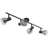 LINDBY plafoniera Pendura, a 4 luci, nera, vetro