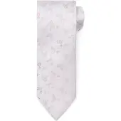 Suitable Cravatta Seta Floreale Off-White Beige Bianco sporco
