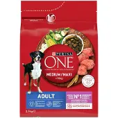 Purina Cibo secco per cani adulti ONE MED/MAX, con agnello e riso, 2,5 kg