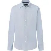 Hackett per uomo. HM3010902 Camicia Mini Geo Print blu (XXL), Casual, Cotone, Classico, Manica lunga