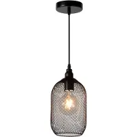 Lucide Lampada a sospensione a gabbia nera Mesh