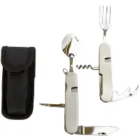 Origin Outdoors Biwak Survival Besteck Set posate grigio/nero