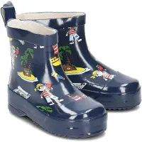 Playshoes Stivale di gomma blu scuro / marrone / giallo / rosso