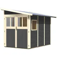 Karibu Casetta da giardino Wallnitz 3, grigio terra, 181x268x230 cm
