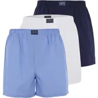 Ralph Lauren per uomo. 714610864001 Set di 3 boxer in cotone nei colori blu, blu navy e bianco (S), Homewear