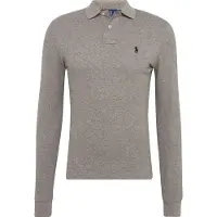 Ralph Lauren per uomo. 710681126003 Polo in piqué a maniche lunghe slim fit grigia (L), Casual, Grigio, Cotone, Manica lunga