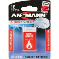Ansmann 1 Batteria Al Litio 9v Per Rilevatore Di Fumo