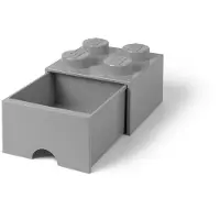 LEGO Cassetto-mattoncino portaoggetti grigio a 4 bottoncini