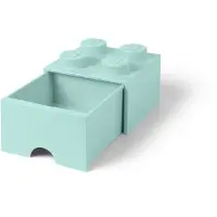 LEGO Cassetto-mattoncino portaoggetti azzurro a 4 bottoncini